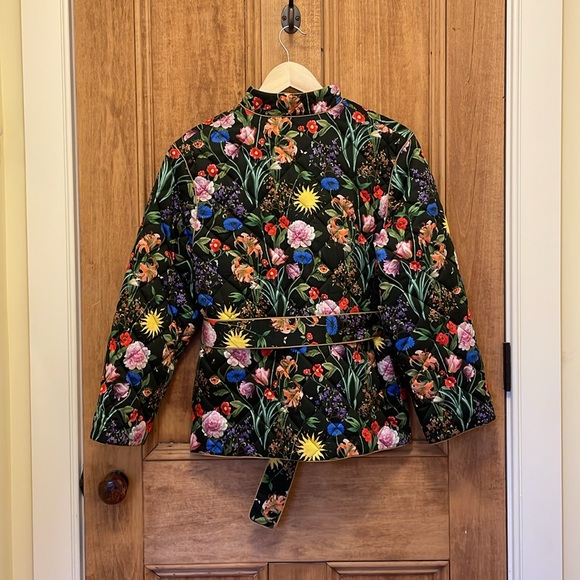 NWT Borgo de Nor Quilted Floral Jacket Black Women’s Size 4 Multicolor - Picture 2 of 9